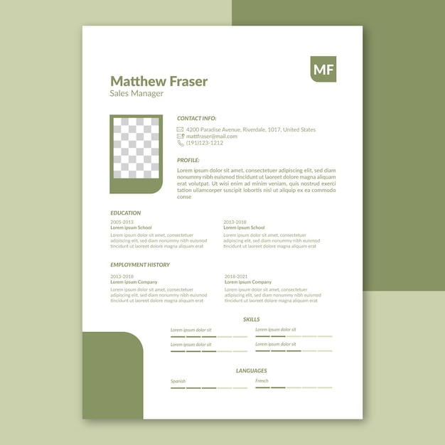 Free vector minimalist cv template