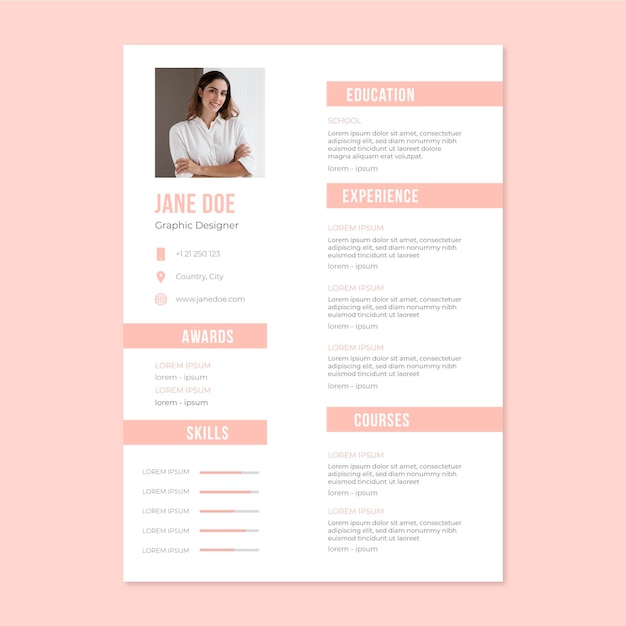 Minimalist cv template