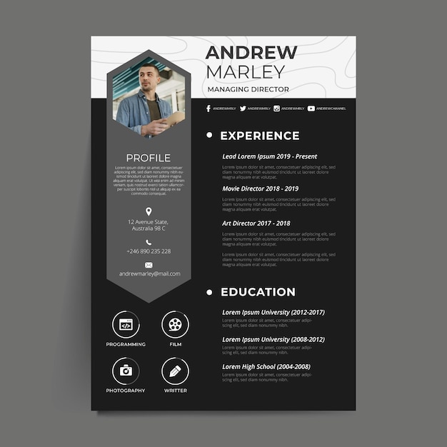 Minimalist cv template