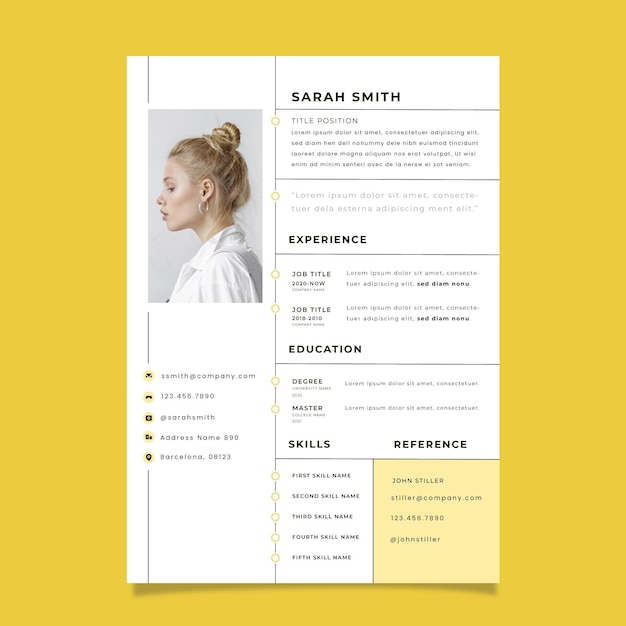 Free vector minimalist cv template