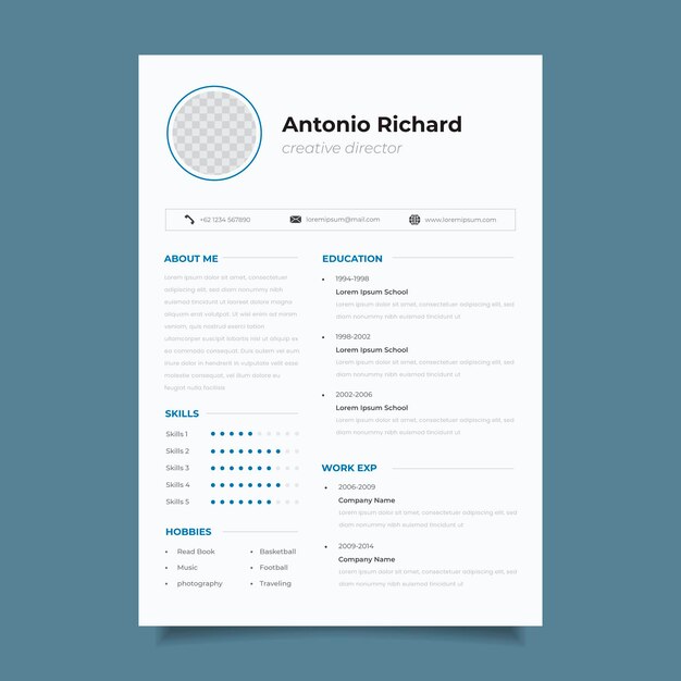 Minimalist cv template