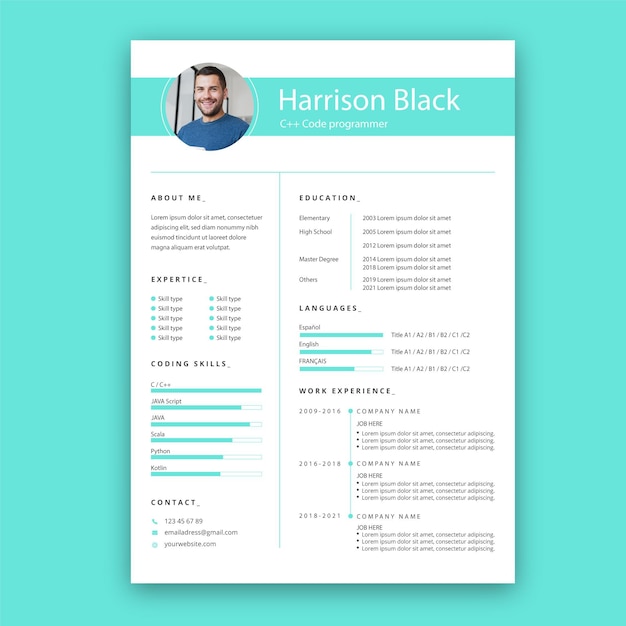 Minimalist cv template