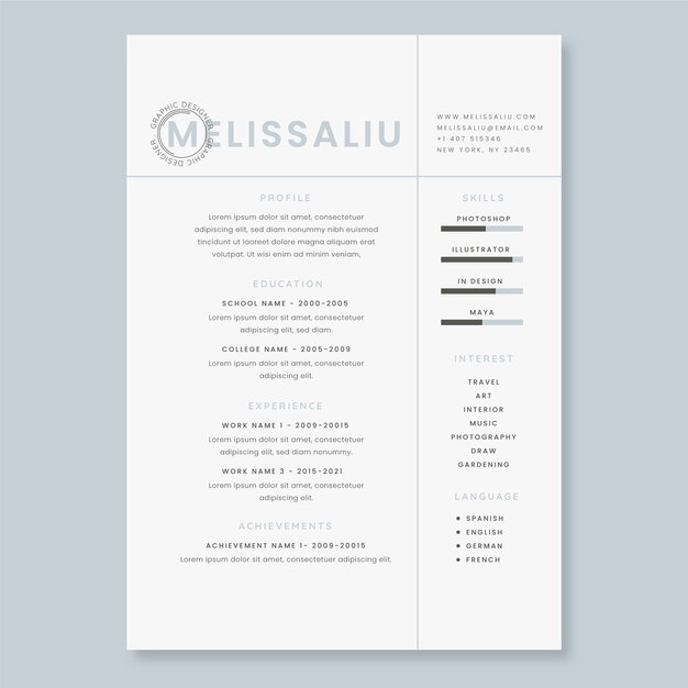 Minimalist cv template