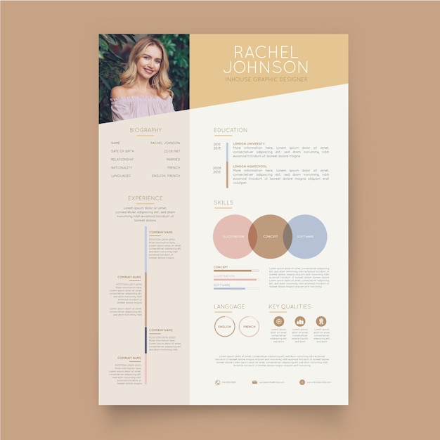 Minimalist cv template Free Vector