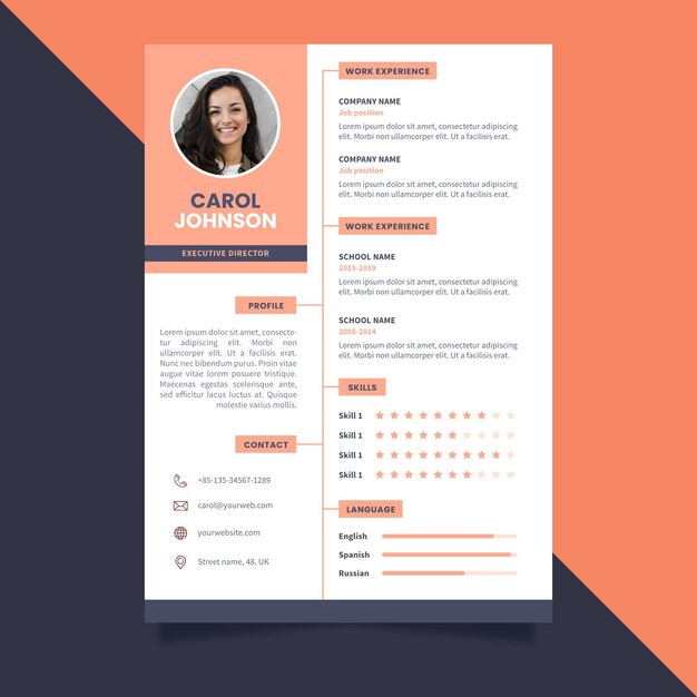 Minimalist cv template