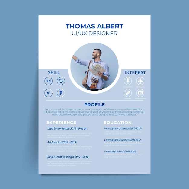 Free vector minimalist cv template