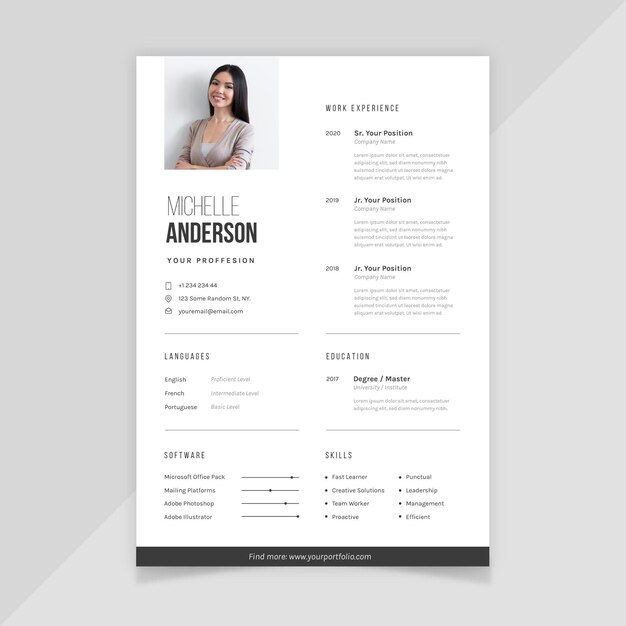 minimalist cv template