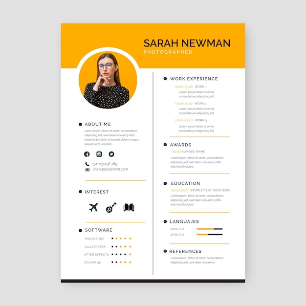 Minimalist cv template