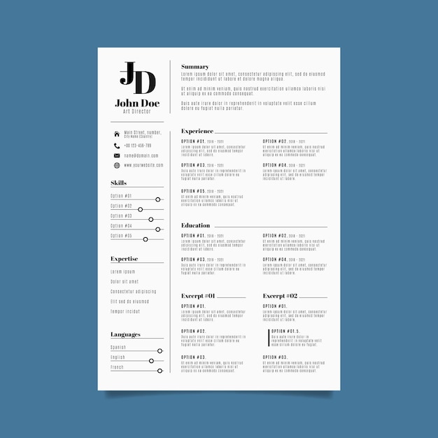 Minimalist cv template