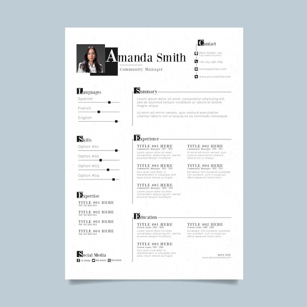 Minimalist cv template