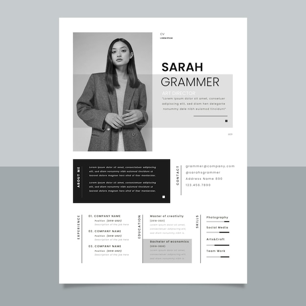 Free vector minimalist cv template