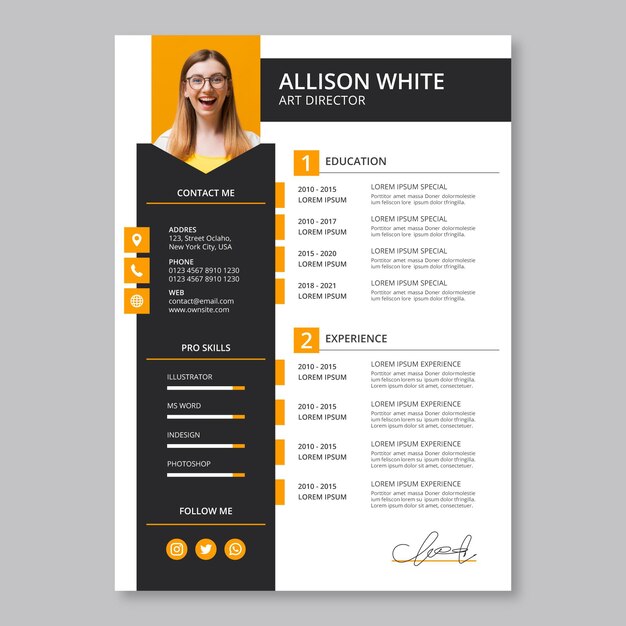Free Vector | Minimalist resume template