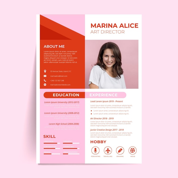 Free vector minimalist cv template