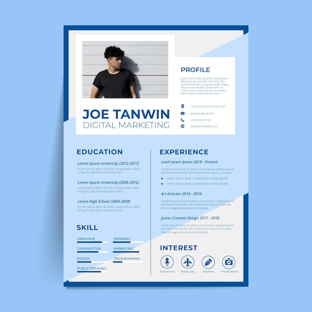 Minimalist cv template