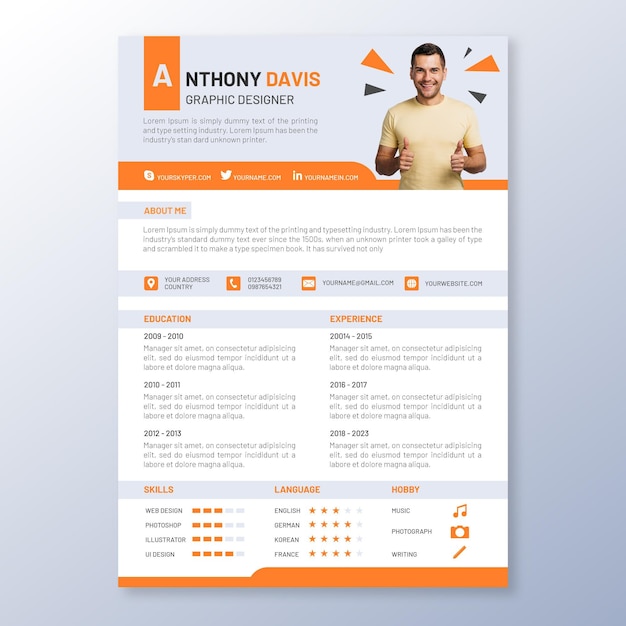 Minimalist cv template