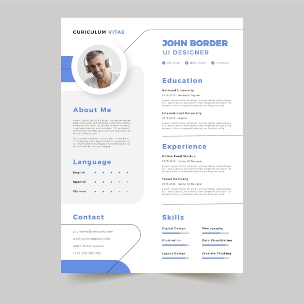 Minimalist cv templates