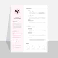 Free vector minimalist cv