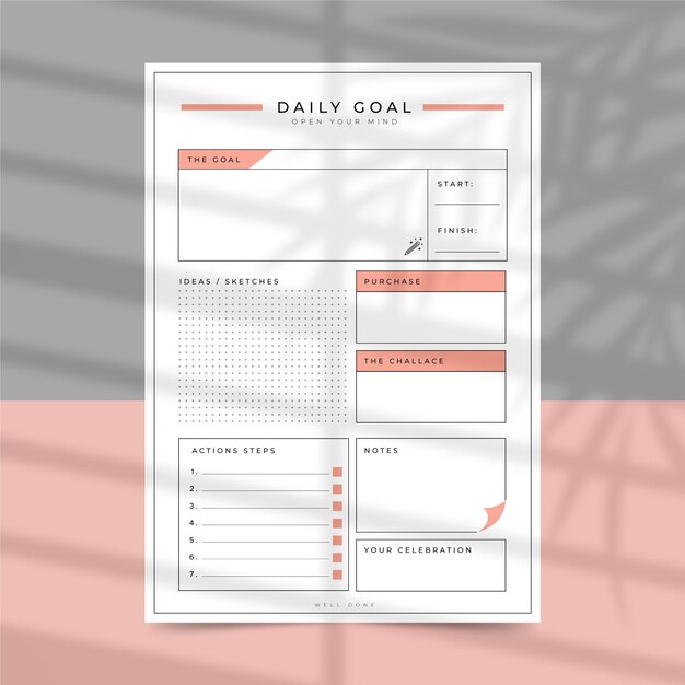 school planner goodnotes free Free vector minimalist daily goals planner template