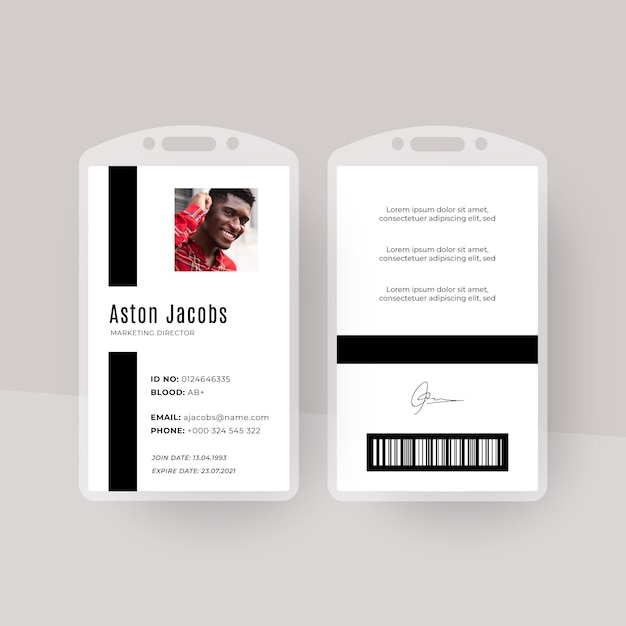 Minimalist design id cards template
