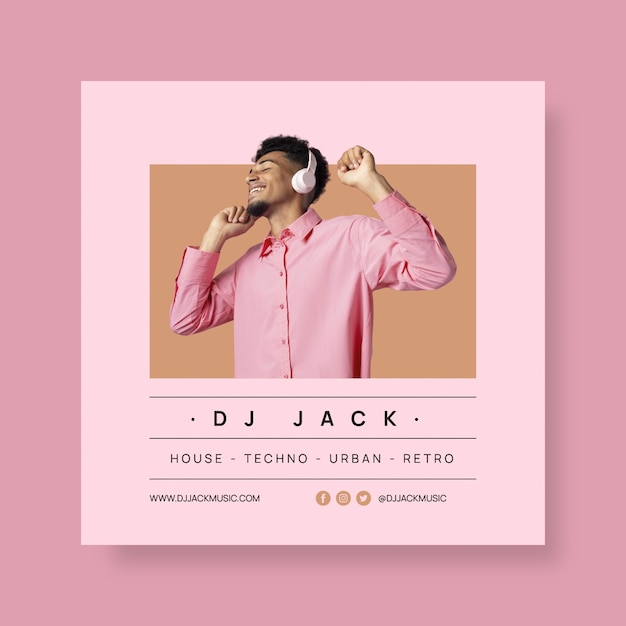 Free vector minimalist dj instagram post