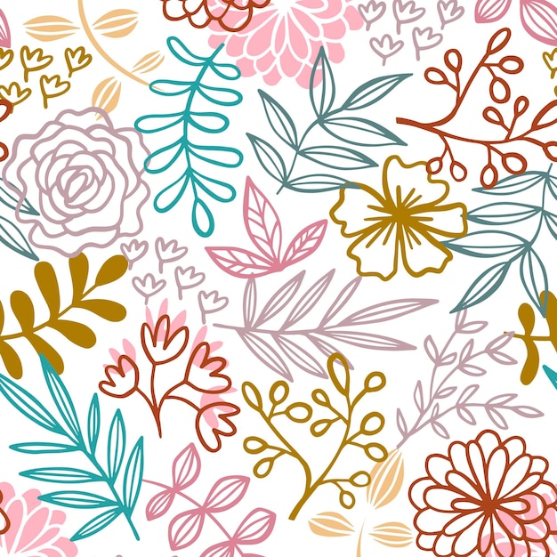 Free vector minimalist drawn floral pattern