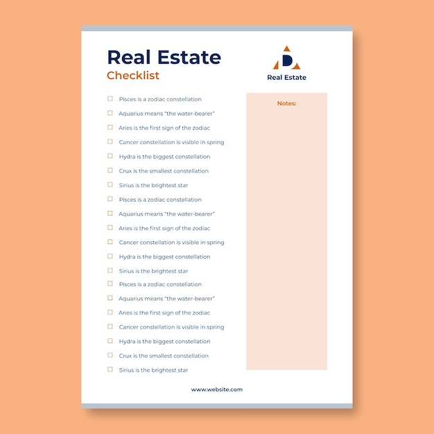 Minimalist duotone real estate agent daily checklist