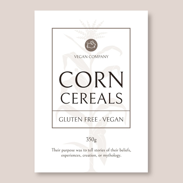 Minimalist elegant vegan food label