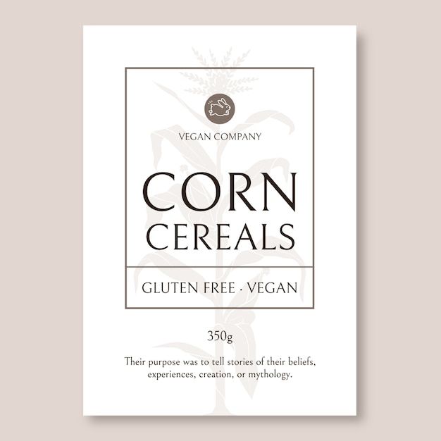 Free vector minimalist elegant vegan food label