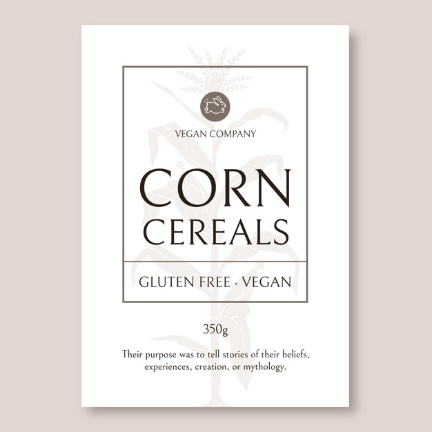 Minimalist elegant vegan food label