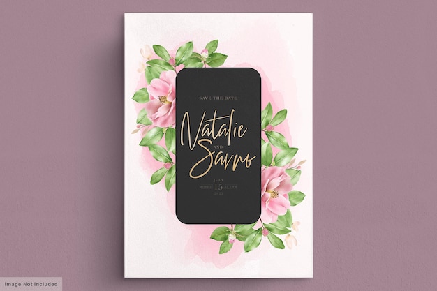 минималистский набор цветочных свадебных открыток