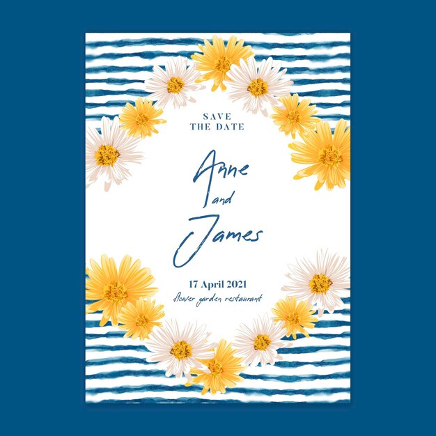 Free vector minimalist floral wedding card