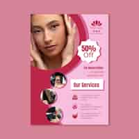 Free vector minimalist fuchsia beauty salon flyer