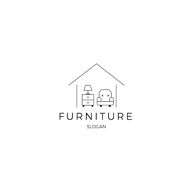 Minimalist furniture corporate identity logo template