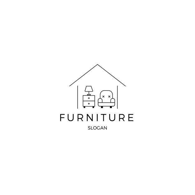 Minimalist furniture corporate identity logo template