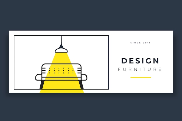 Free vector minimalist furniture design facebook profile cover