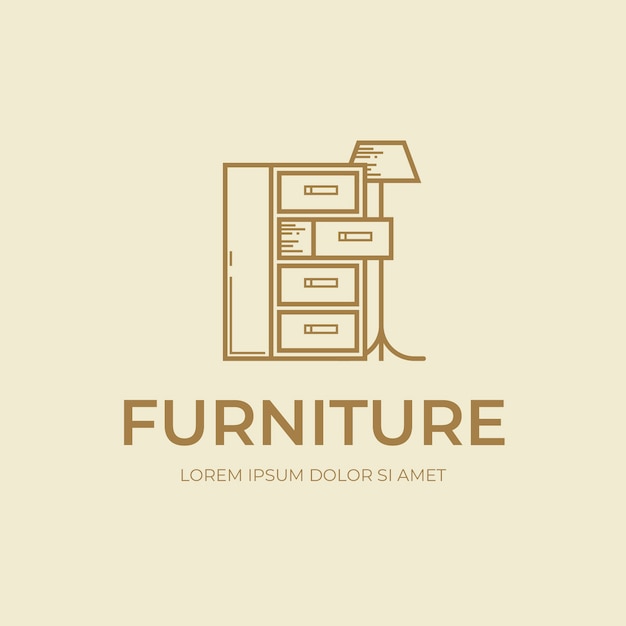 Free vector minimalist furniture logo concept