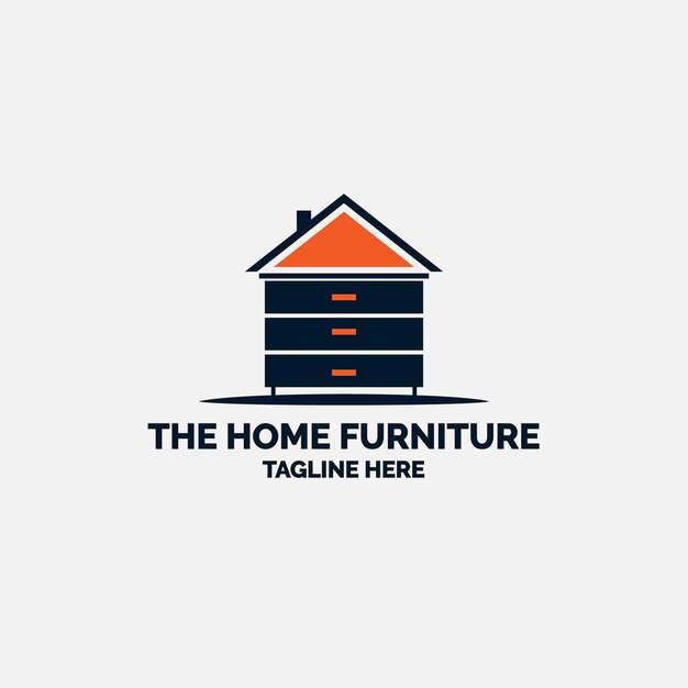 Minimalist furniture logo in a house shape