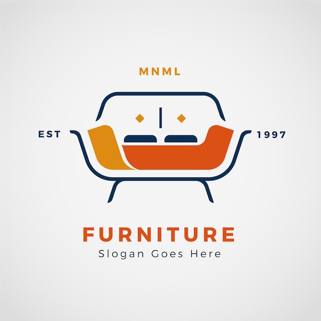 Free vector minimalist furniture logo presentation