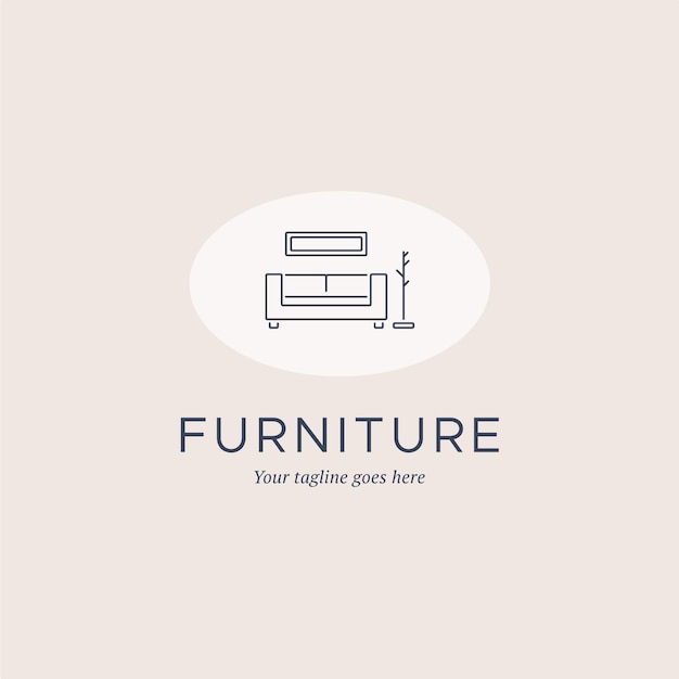 Free vector minimalist furniture logo template