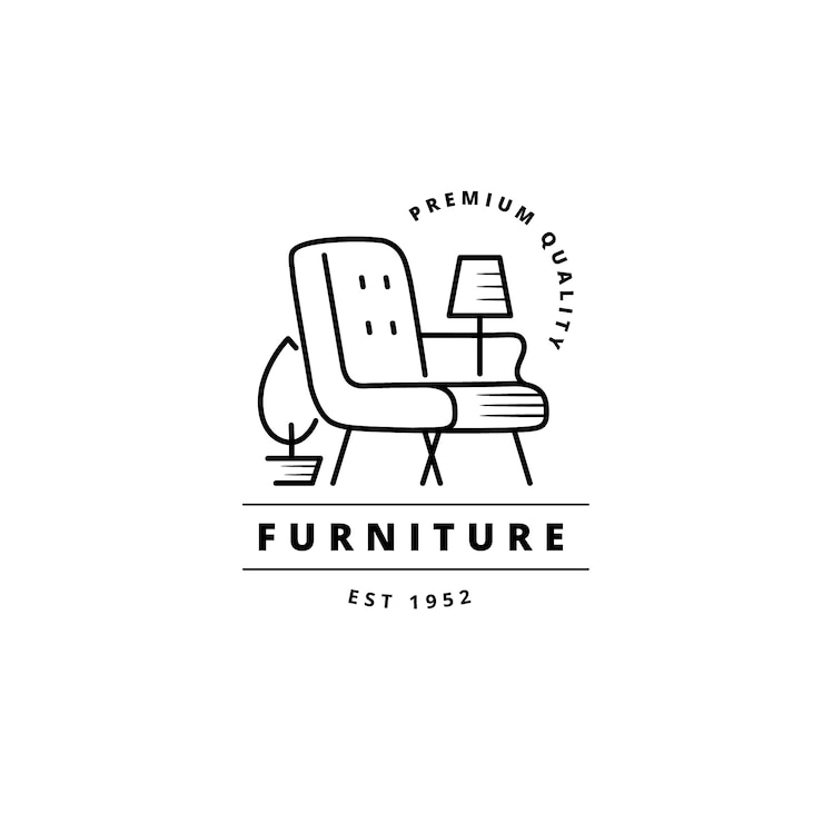 Free Vector minimalist furniture logo