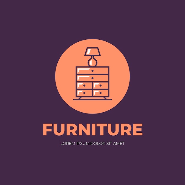 無料ベクター シンプルな家具のロゴ