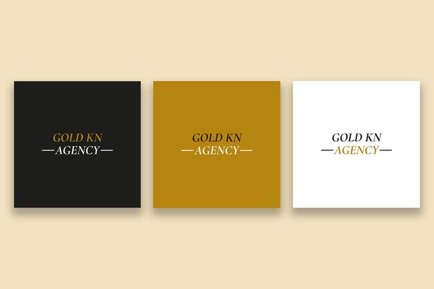 Minimalist gold kn real estate  logo design