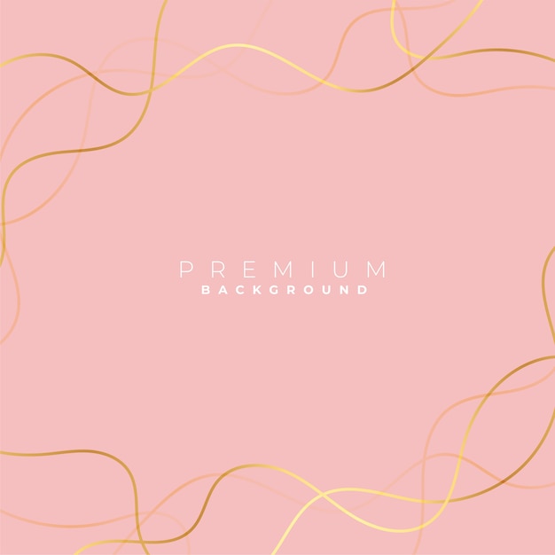 Minimalist golden curve lines on pastel background 