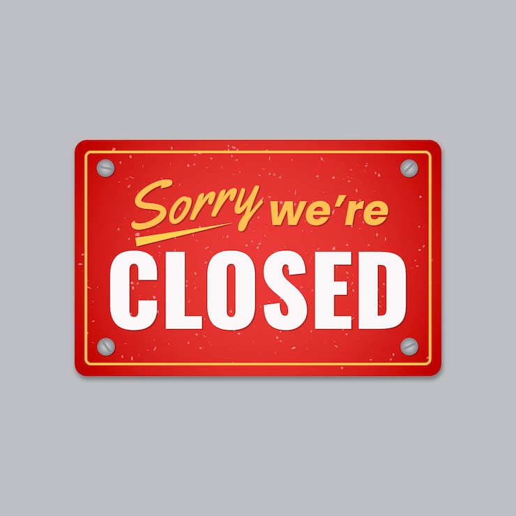 Free Vector minimalist gradient sorry were closed signboard