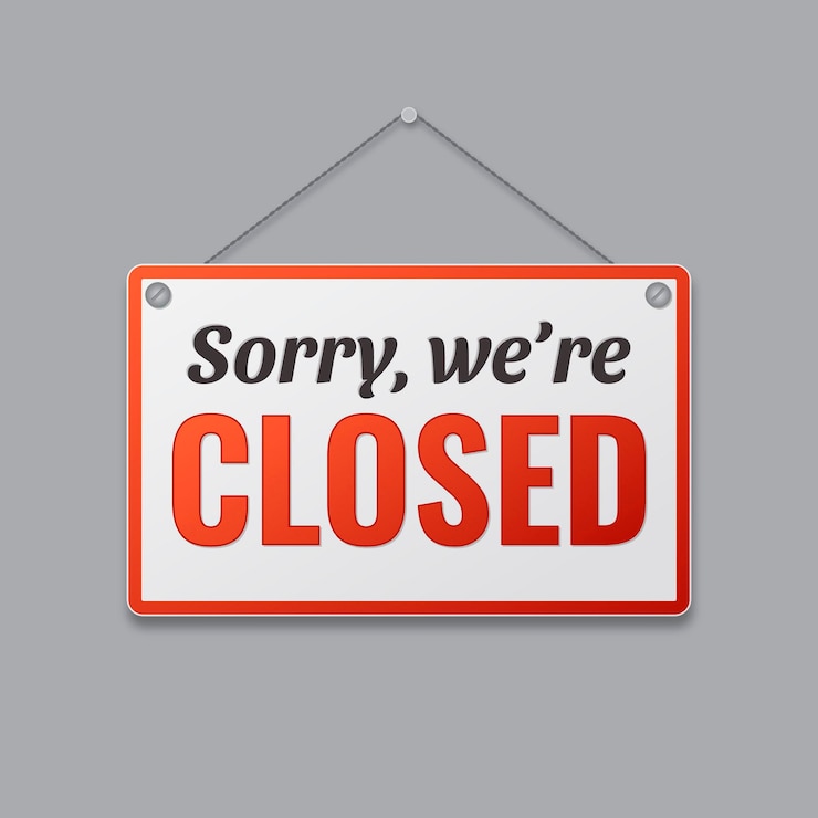 Free Vector minimalist gradient sorry were closed signboard