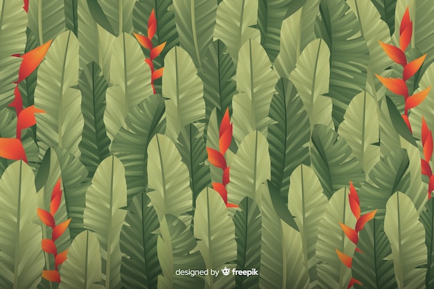 Free vector minimalist green background with leaves