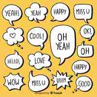 Free vector minimalist hand drawn speech bubbles with expressions