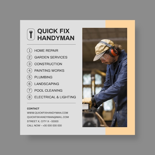 Minimalist handyman facebook post