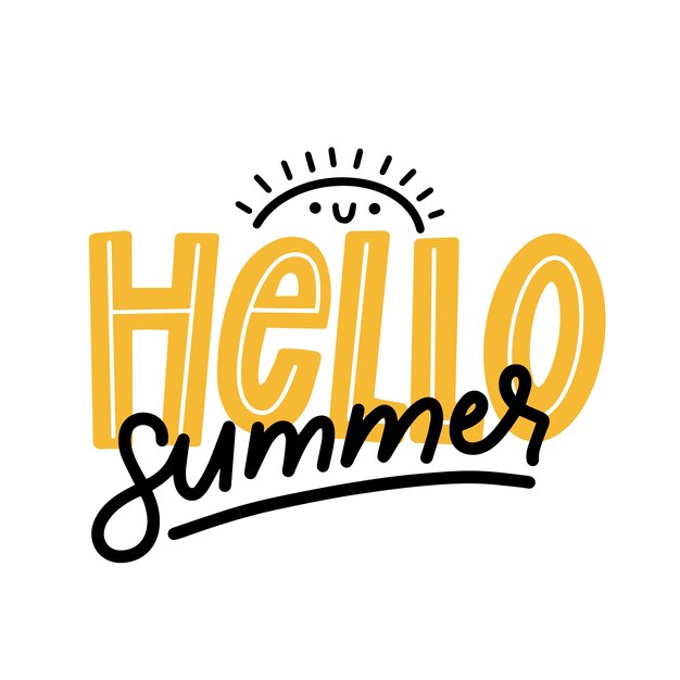 Minimalist hello summer lettering