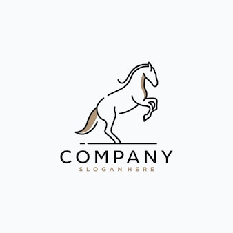 Minimalist horse logo with line art style